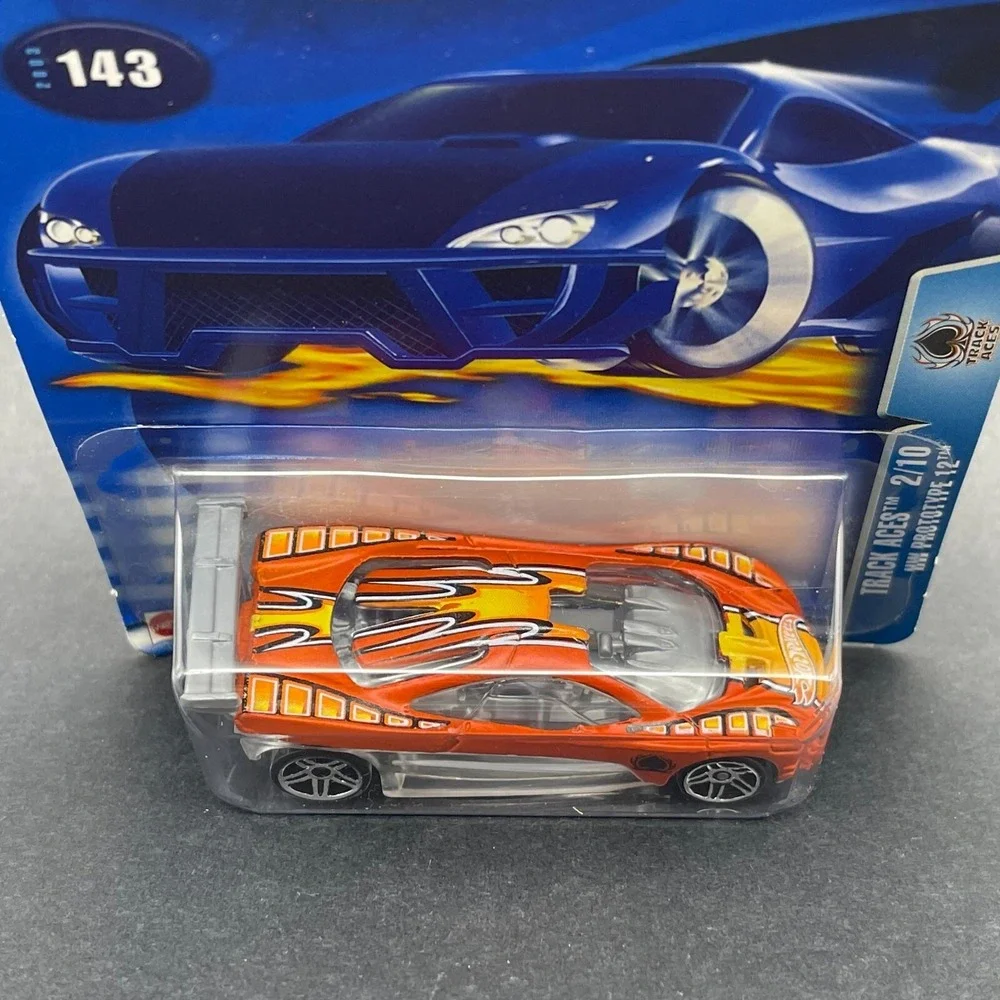 Hot Wheels Track Aces HW Prototype 12 Orange‎ Sports Car Diecast 1/64 Scale #143